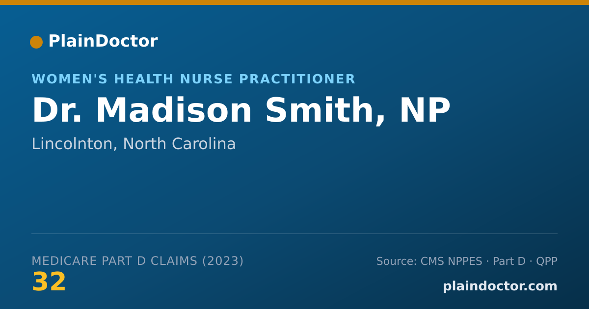 Shareable card for Madison Smith, NP - Women's Health Nurse Practitioner, Lincolnton, NC
