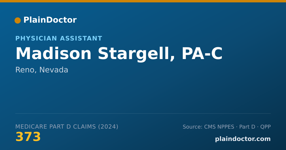 Shareable card for Madison Stargell, PA-C - Physician Assistant, Reno, NV