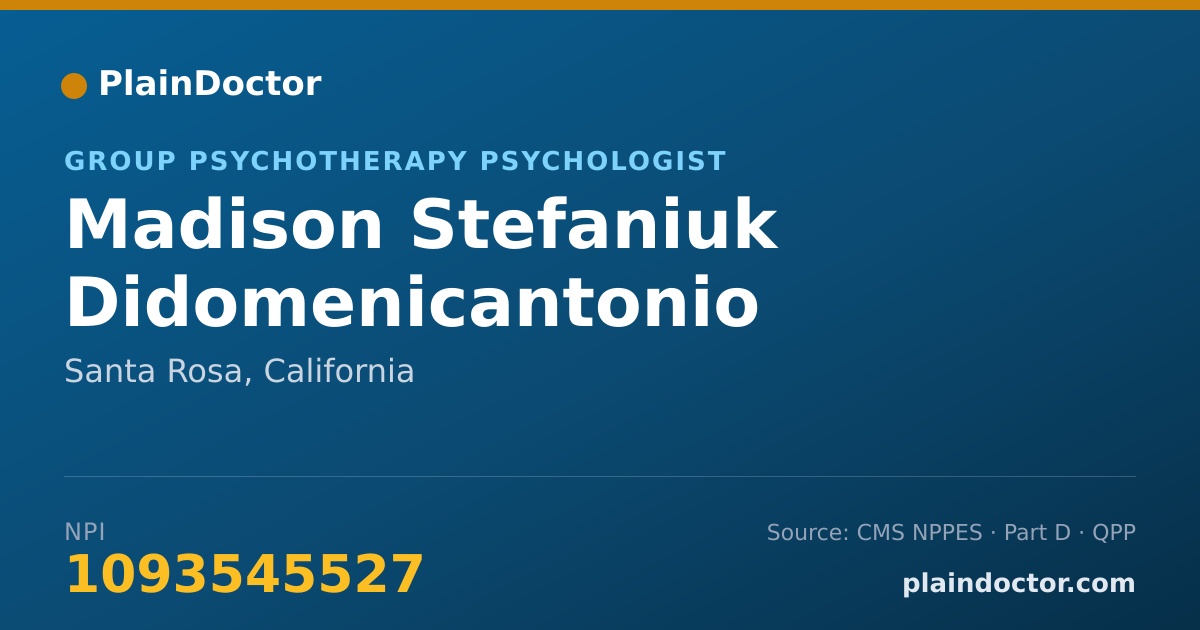Shareable card for Madison Stefaniuk Didomenicantonio - Group Psychotherapy Psychologist, Santa Rosa, CA