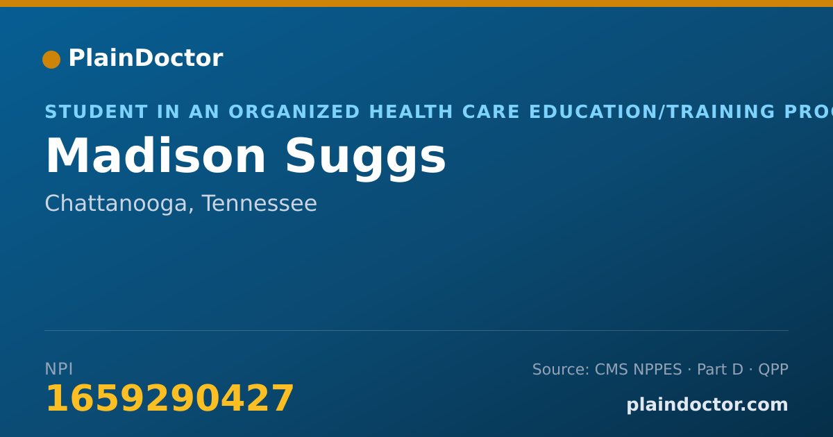Shareable card for Madison Suggs - Athletic Trainer, Chattanooga, TN