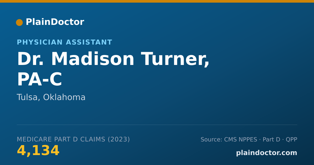 Shareable card for Madison Turner, PA-C - Physician Assistant, Tulsa, OK