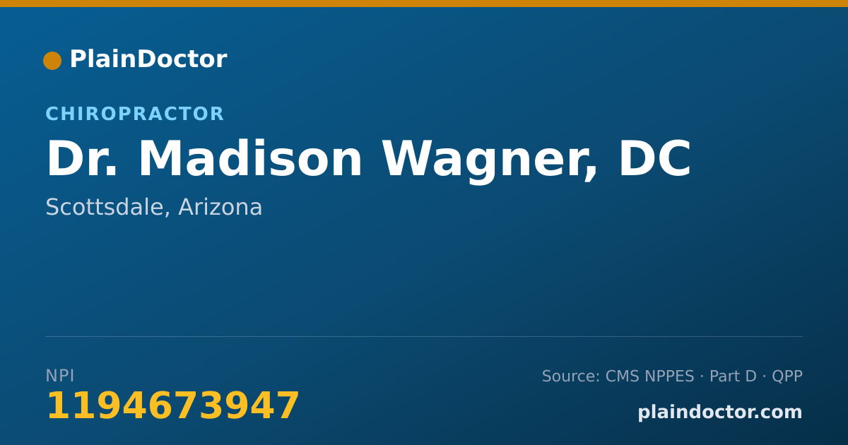 Shareable card for Madison Wagner, DC - Chiropractor, Scottsdale, AZ