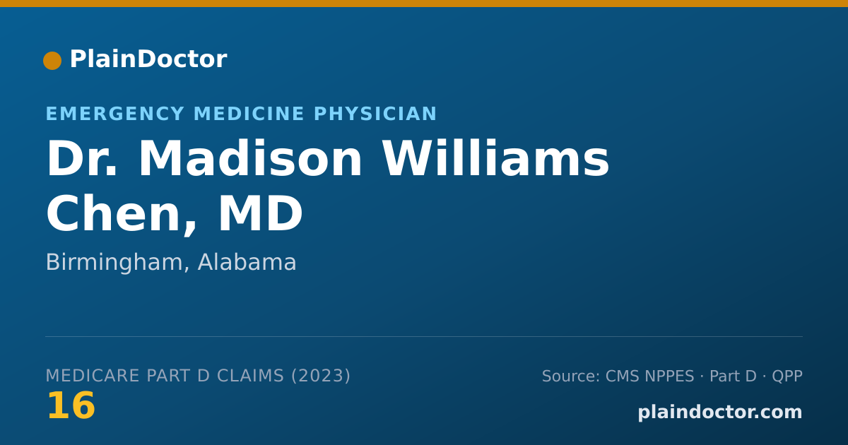 Shareable card for Madison Williams Chen, MD - Emergency Medicine Physician, Birmingham, AL