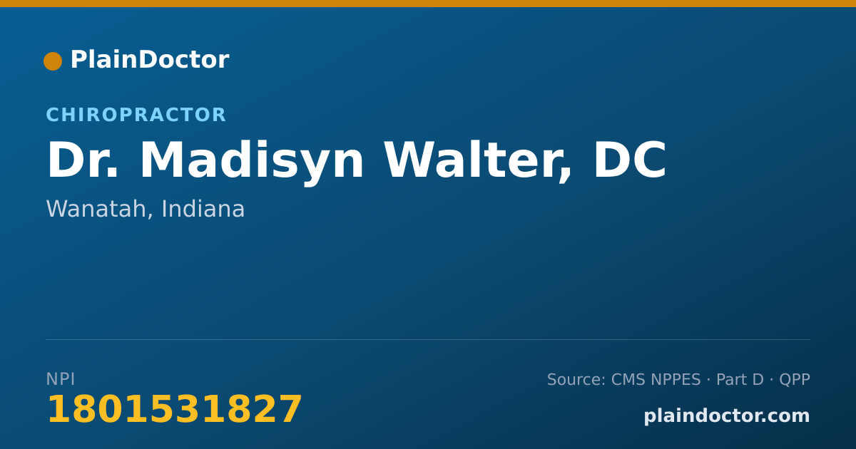 Shareable card for Madisyn Walter, DC - Chiropractor, Wanatah, IN