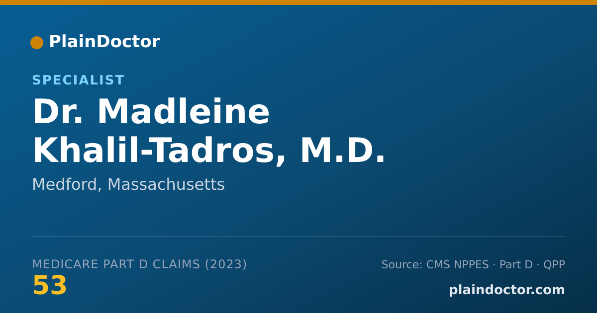 Shareable card for Madleine Khalil-Tadros, M.D. - Specialist, Medford, MA