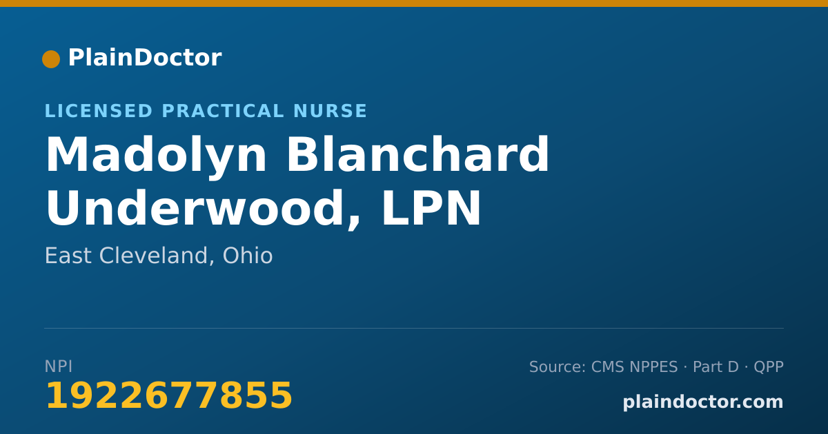 Shareable card for Madolyn Blanchard Underwood, LPN - Licensed Practical Nurse, East Cleveland, OH