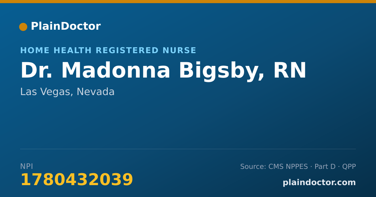 Shareable card for Madonna Bigsby, RN - Home Health Registered Nurse, Las Vegas, NV