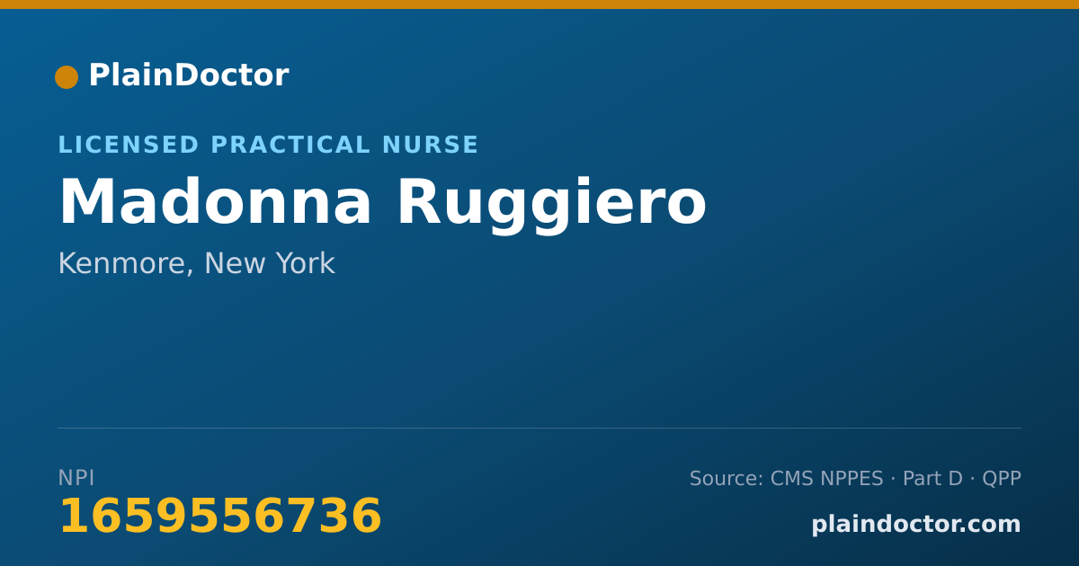 Shareable card for Madonna Ruggiero - Licensed Practical Nurse, Kenmore, NY
