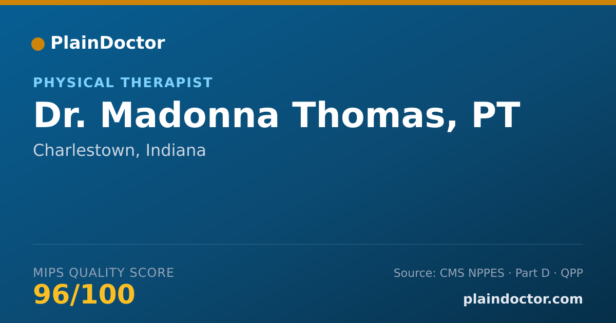 Shareable card for Madonna Thomas, PT - Physical Therapist, Charlestown, IN