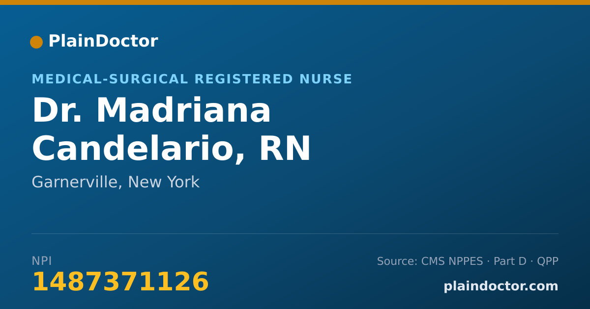 Shareable card for Madriana Candelario, RN - Medical-Surgical Registered Nurse, Garnerville, NY