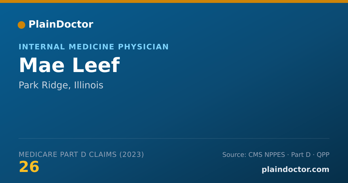 Shareable card for Mae Leef - Internal Medicine Physician, Park Ridge, IL