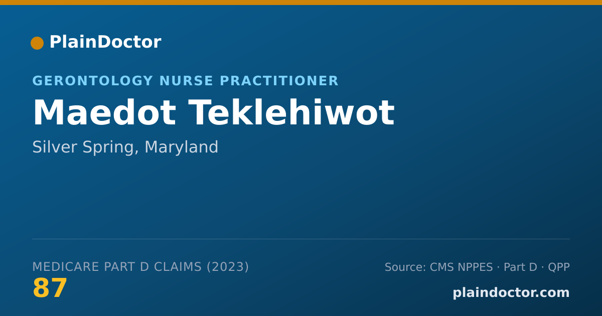 Shareable card for Maedot Teklehiwot - Gerontology Nurse Practitioner, Silver Spring, MD