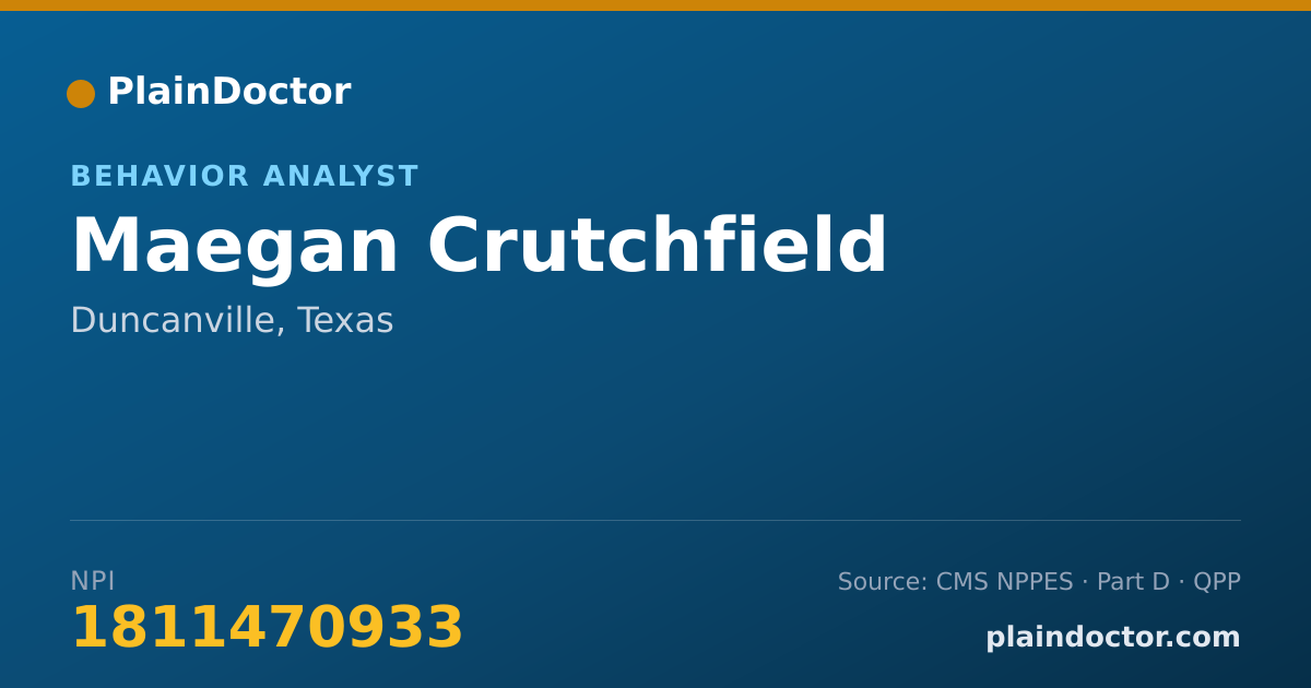 Shareable card for Maegan Crutchfield - Behavior Analyst, Duncanville, TX