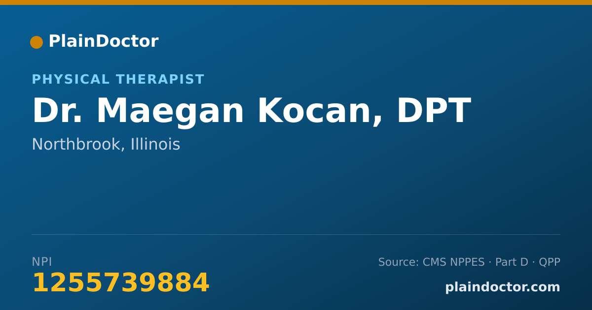 Shareable card for Maegan Kocan, DPT - Physical Therapist, Northbrook, IL