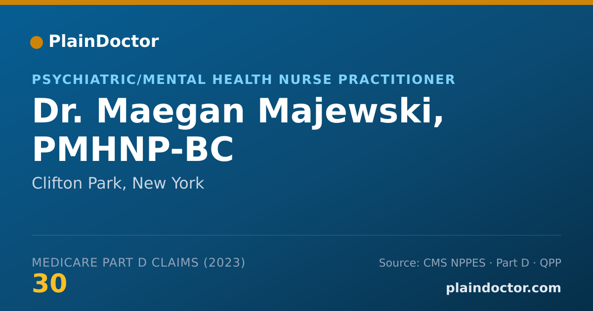 Shareable card for Maegan Majewski, PMHNP-BC - Psychiatric/Mental Health Nurse Practitioner, Clifton Park, NY