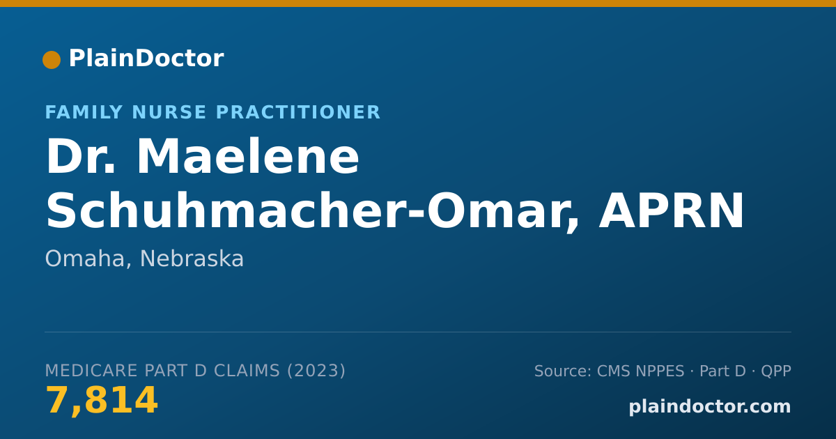 Shareable card for Maelene Schuhmacher-Omar, APRN - Family Nurse Practitioner, Omaha, NE