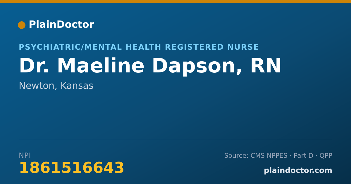 Shareable card for Maeline Dapson, RN - Psychiatric/Mental Health Registered Nurse, Newton, KS