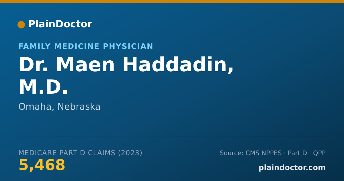 Shareable card for Maen Haddadin, M.D. - Family Medicine Physician, Omaha, NE