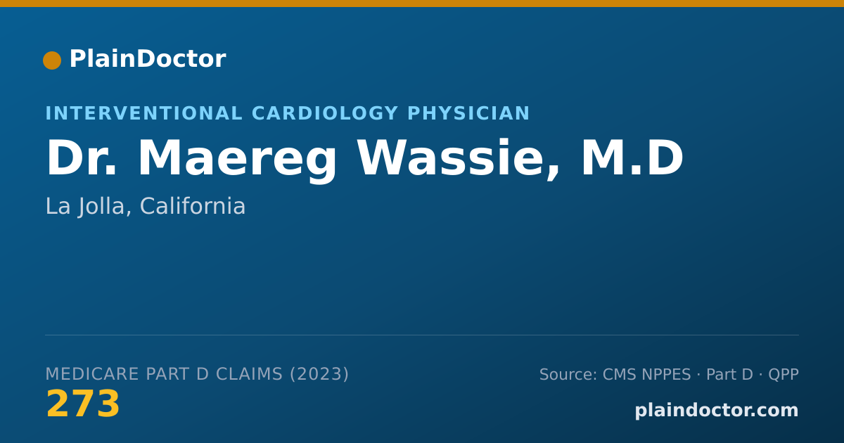 Shareable card for Maereg Wassie, M.D - Interventional Cardiology Physician, La Jolla, CA