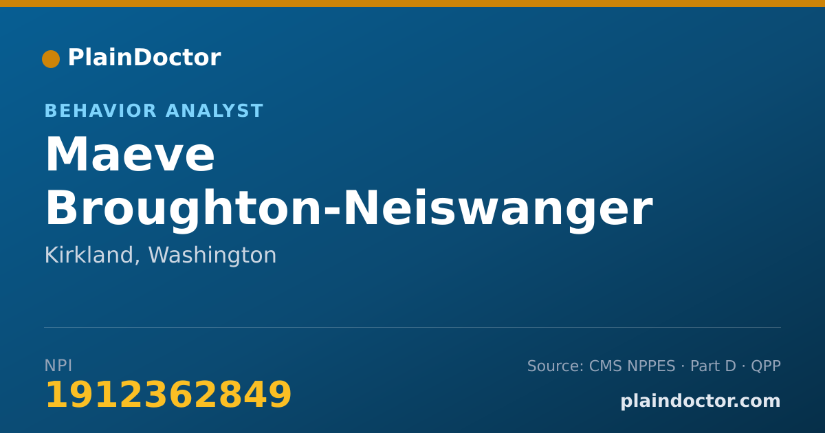 Shareable card for Maeve Broughton-Neiswanger - Behavior Analyst, Kirkland, WA