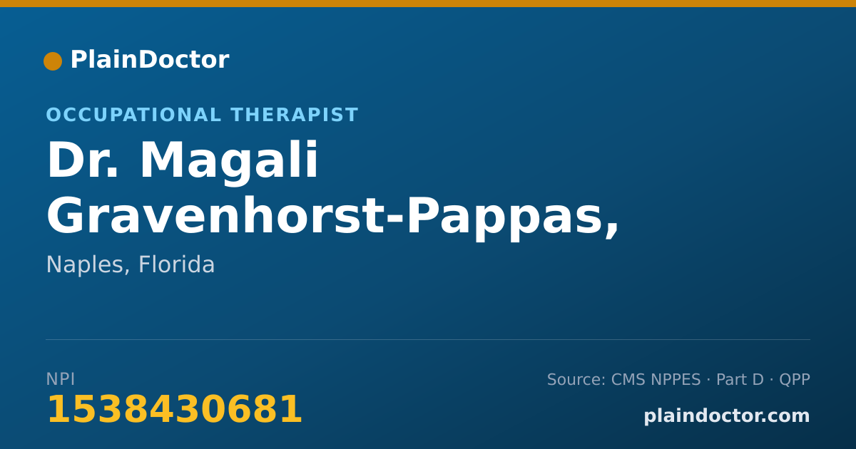 Shareable card for Magali Gravenhorst-Pappas, OTR - Occupational Therapist, Naples, FL