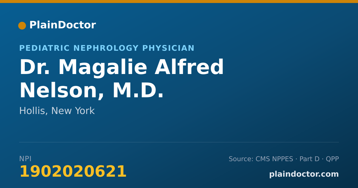Shareable card for Magalie Alfred Nelson, M.D. - Pediatric Nephrology Physician, Hollis, NY