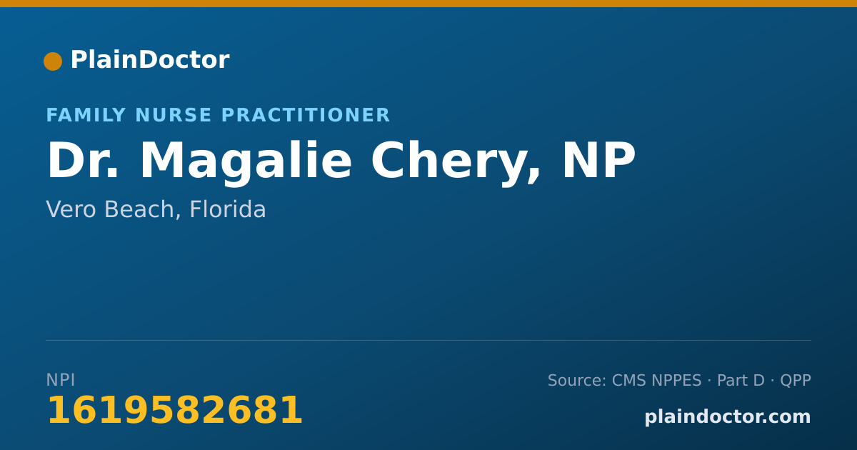 Shareable card for Magalie Chery, NP - Family Nurse Practitioner, Vero Beach, FL