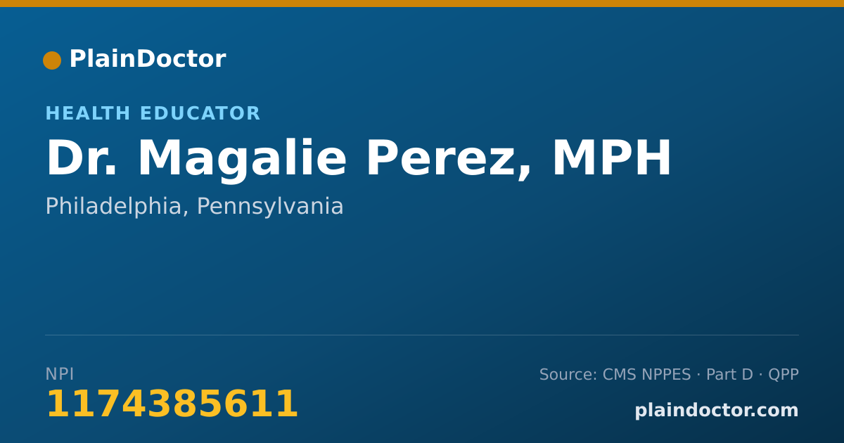 Shareable card for Magalie Perez, MPH - Health Educator, Philadelphia, PA