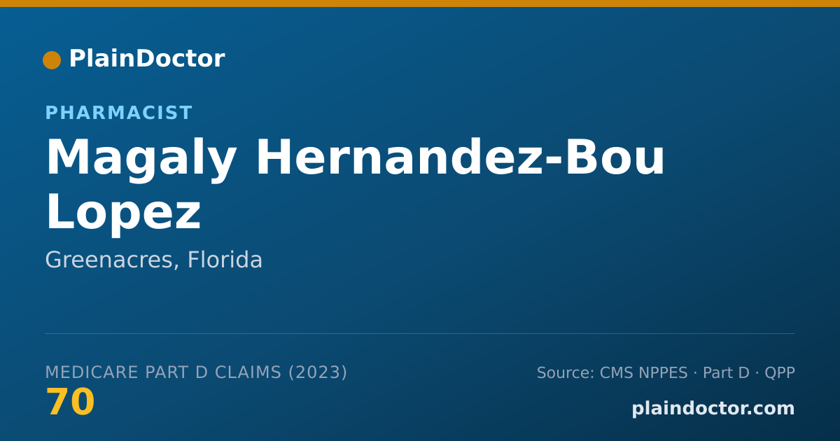 Shareable card for Magaly Hernandez-Bou Lopez - Pharmacist, Greenacres, FL