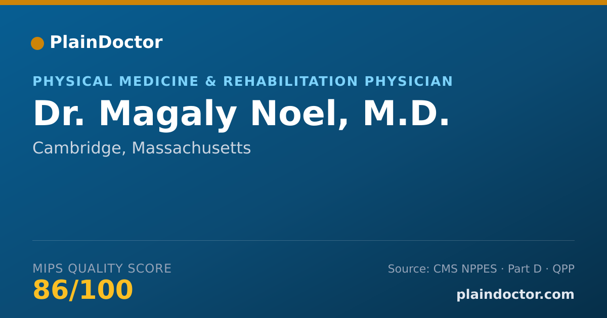 Shareable card for Magaly Noel, M.D. - Physical Medicine & Rehabilitation Physician, Cambridge, MA