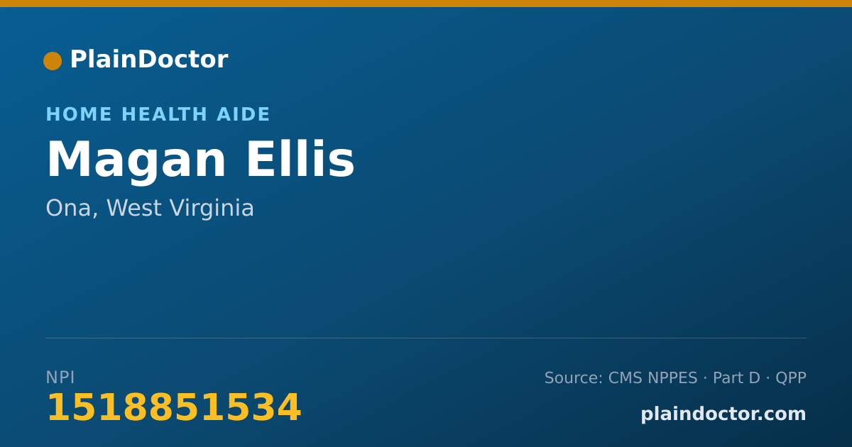 Shareable card for Magan Ellis - Home Health Aide, Ona, WV