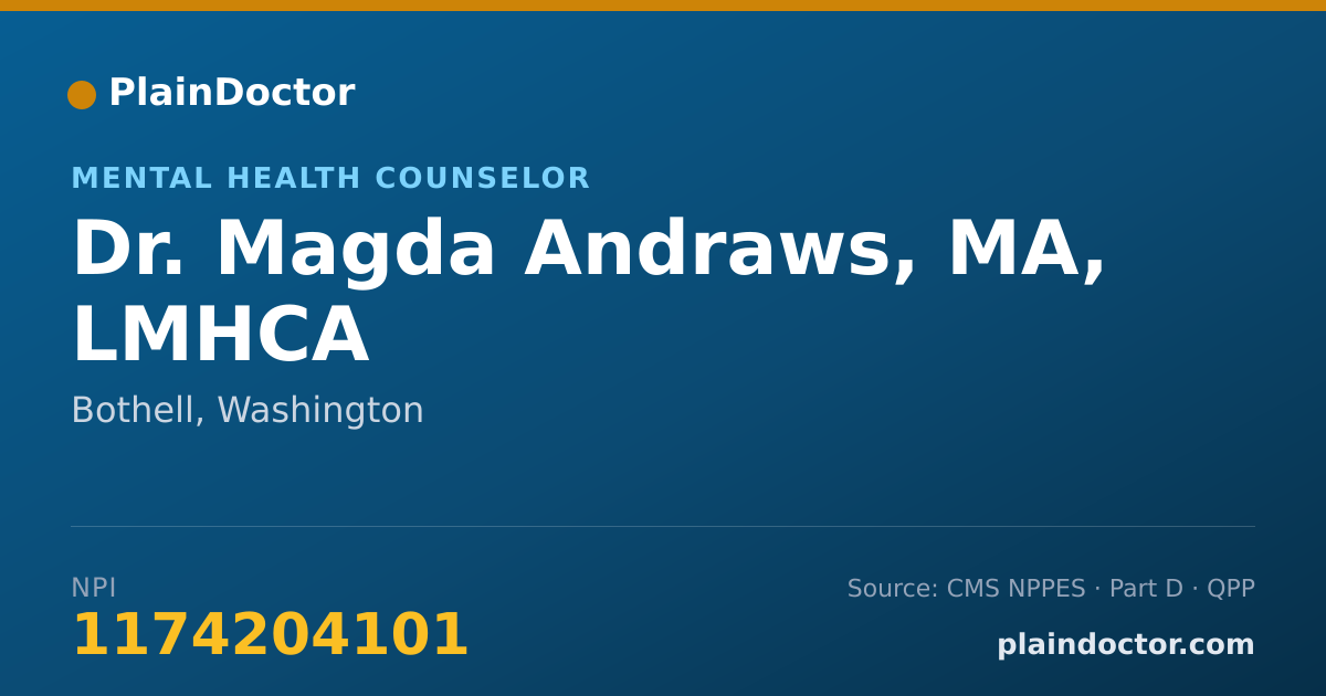 Shareable card for Magda Andraws, MA, LMHCA - Mental Health Counselor, Bothell, WA