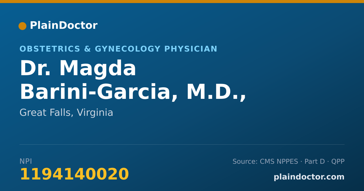 Shareable card for Magda Barini-Garcia, M.D., M.P.H. - Obstetrics & Gynecology Physician, Great Falls, VA