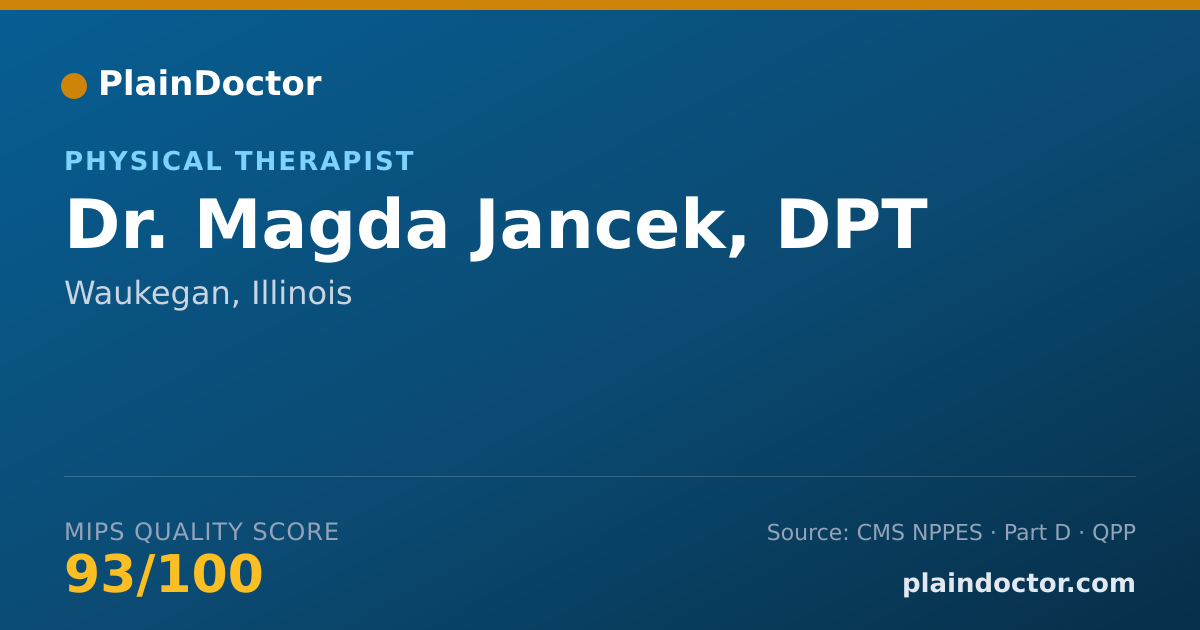 Shareable card for Magda Jancek, DPT - Physical Therapist, Waukegan, IL