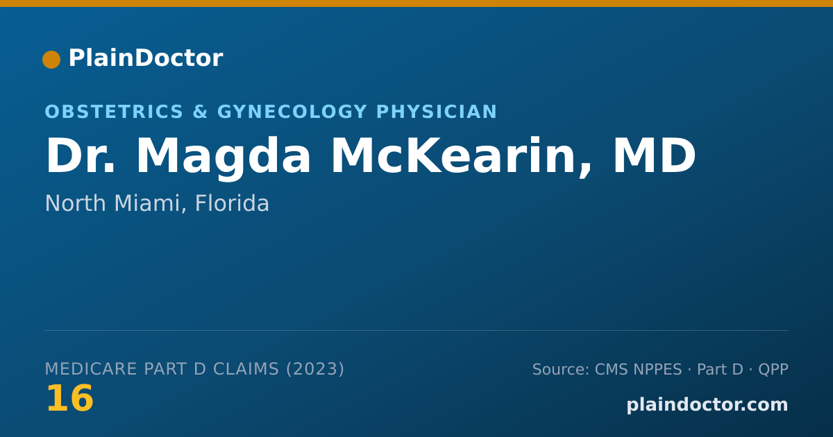 Shareable card for Magda McKearin, MD - Obstetrics & Gynecology Physician, North Miami, FL