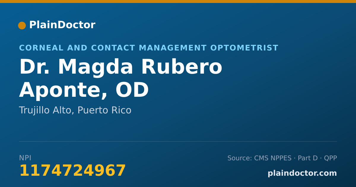 Shareable card for Magda Rubero Aponte, OD - Corneal and Contact Management Optometrist, Trujillo Alto, PR