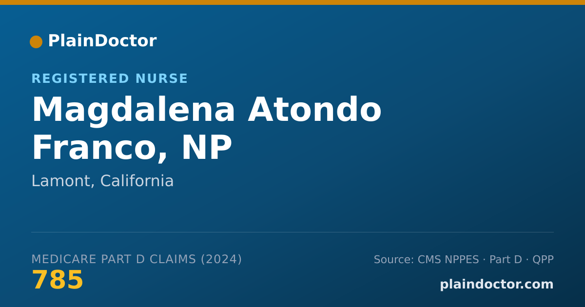 Shareable card for Magdalena Atondo Franco, NP - Registered Nurse, Lamont, CA