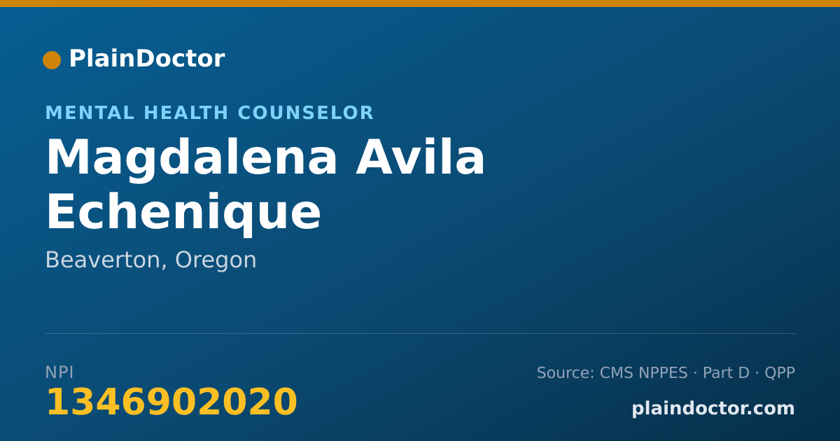 Shareable card for Magdalena Avila Echenique - Mental Health Counselor, Beaverton, OR