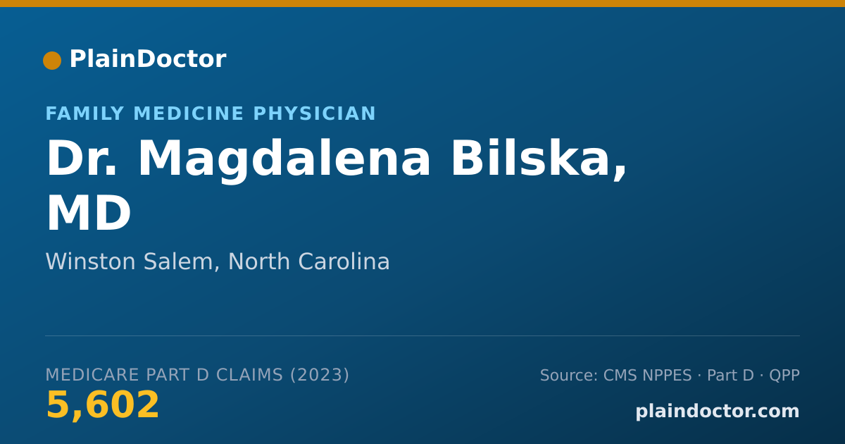 Shareable card for Magdalena Bilska, MD - Family Medicine Physician, Winston Salem, NC