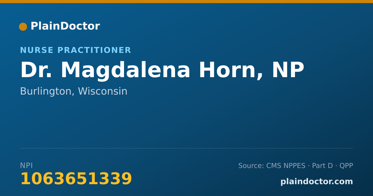 Shareable card for Magdalena Horn, NP - Nurse Practitioner, Burlington, WI