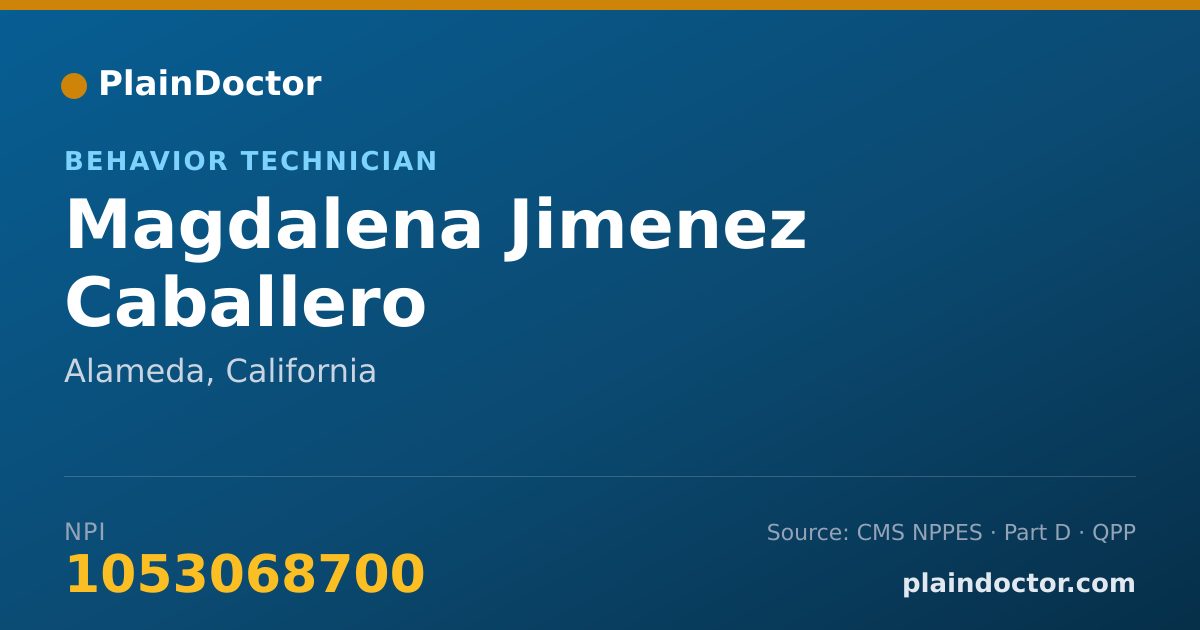 Shareable card for Magdalena Jimenez Caballero - Behavior Technician, Alameda, CA