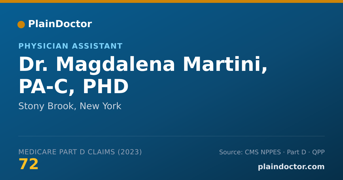 Shareable card for Magdalena Martini, PA-C, PHD - Physician Assistant, Stony Brook, NY