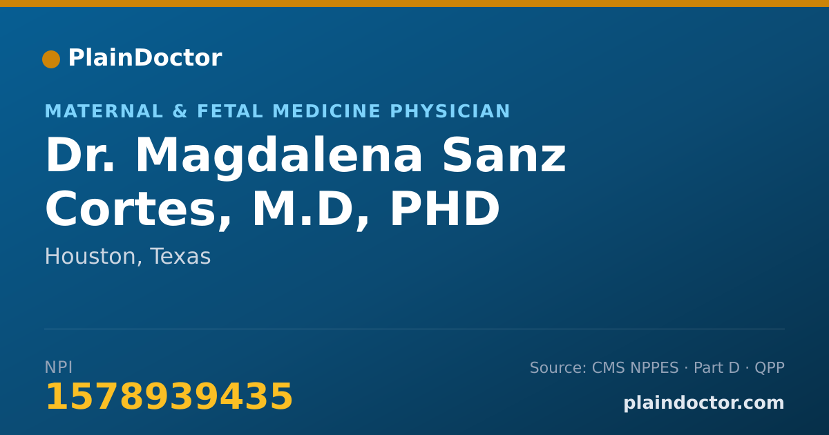 Shareable card for Magdalena Sanz Cortes, M.D, PHD - Maternal & Fetal Medicine Physician, Houston, TX