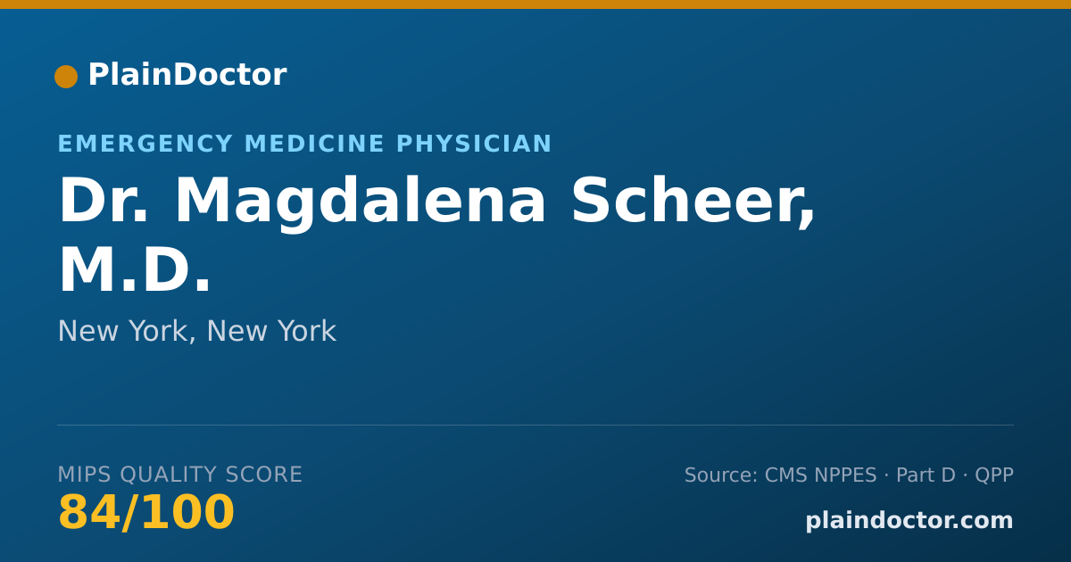Shareable card for Magdalena Scheer, M.D. - Emergency Medicine Physician, New York, NY