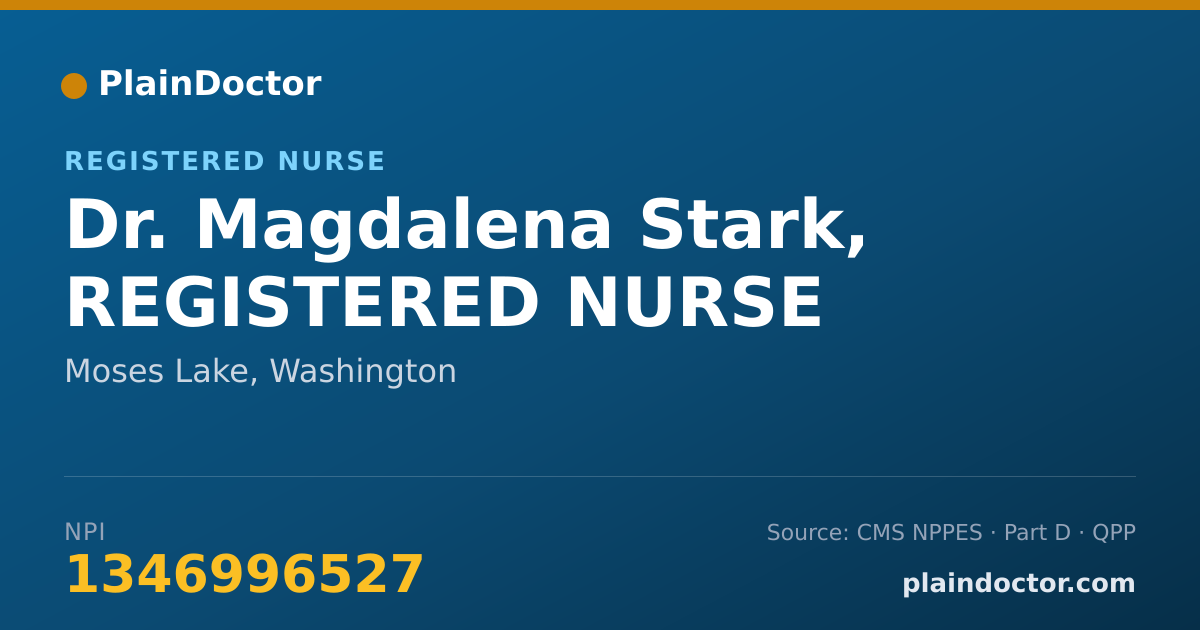 Shareable card for Magdalena Stark, REGISTERED NURSE - Registered Nurse, Moses Lake, WA