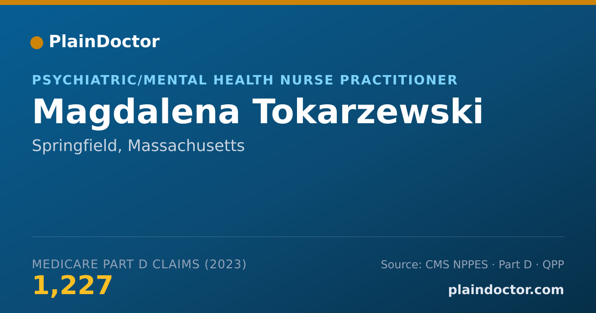 Shareable card for Magdalena Tokarzewski - Psychiatric/Mental Health Nurse Practitioner, Springfield, MA