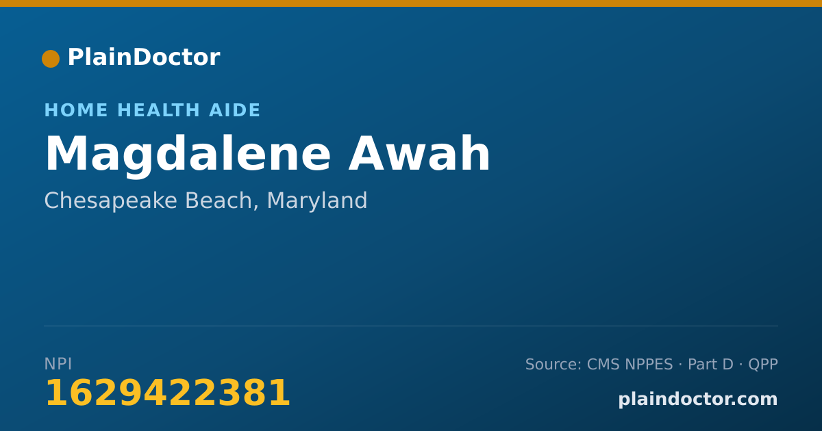 Shareable card for Magdalene Awah - Home Health Aide, Chesapeake Beach, MD