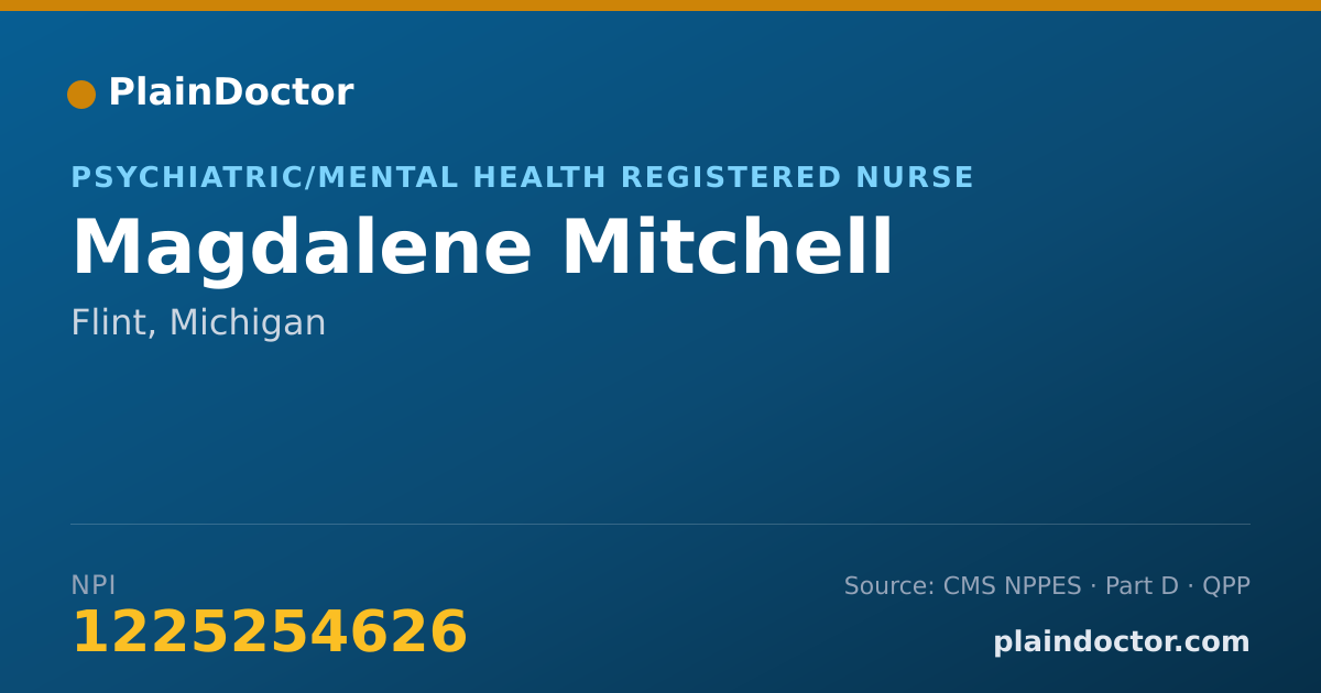 Shareable card for Magdalene Mitchell - Psychiatric/Mental Health Registered Nurse, Flint, MI