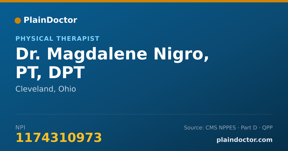 Shareable card for Magdalene Nigro, PT, DPT - Physical Therapist, Cleveland, OH