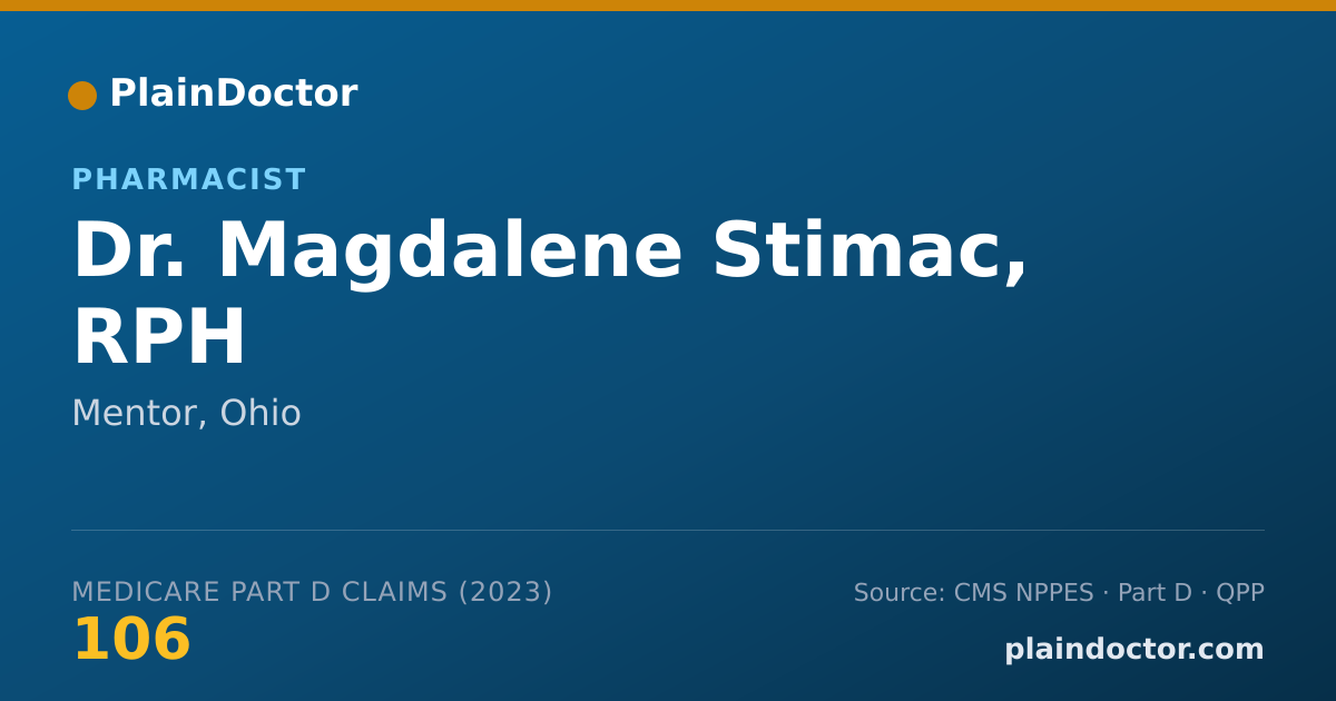 Shareable card for Magdalene Stimac, RPH - Pharmacist, Mentor, OH